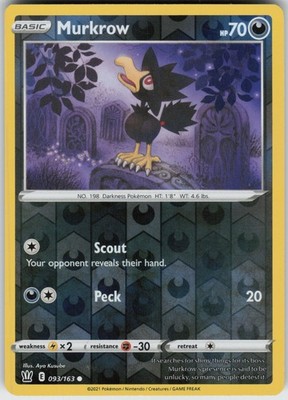PO-06 Reverse Holo Murkrow 093/163 Common SWSH05: Battle Styles
