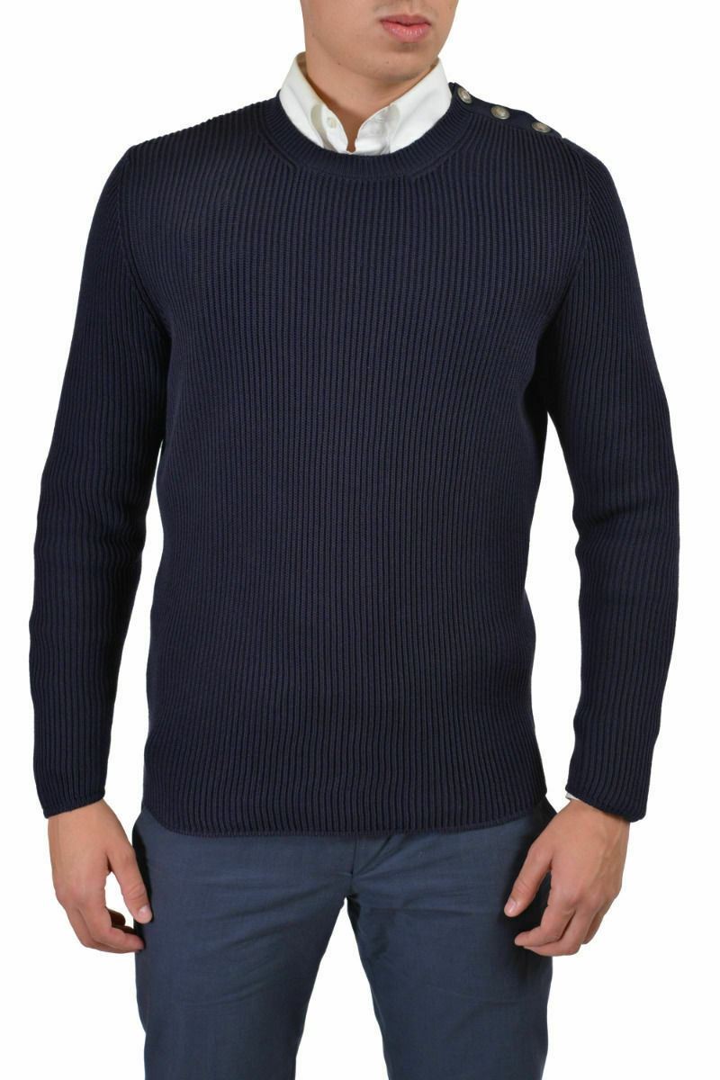 Мужской синий свитер с круглым вырезом Ballantyne US XS S 22690₽