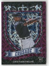 2021 Panini Chronicles Cristian Pache RC Crusade Purple Velocity Atlanta Braves
