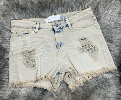 IRO Jeans Destroyed Jeans Denim Shorts Barking Size 28 ZIP Fly Dirty Wash - Imagen 1 de 10