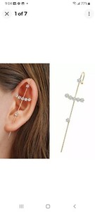 Authentic GOLD PLATED BOHEMIAN CRYSTAL EAR WRAP EARRING.