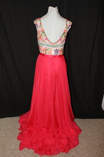 NWT Size 18 Sherri Hill 50457 Fuchsia multi long formal embroidered evening gown - Picture 6 of 10