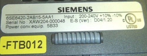 Siemens Micromaster 420 VFD 6SE6420-2AB15-5AA1, mit Profibus 6SE6400-1PB00-0AA0 - Bild 3 von 6