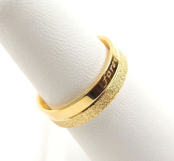 Alternate view of Gold Plated Engraved "forever Love" Comfort Fit Band Ring
