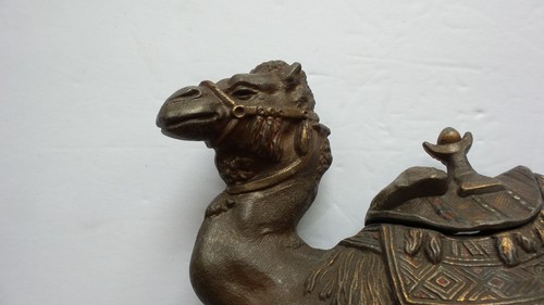 Antique Spelter Bedouin Camel Inkwell, Large Size, c. 1900 - Picture 3 of 12