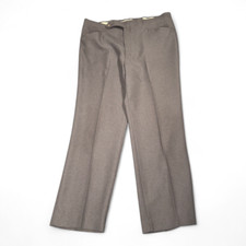 Vintage Polyester Dress Pants Mens 38x30 Brown USA Made Ultra Motion Elastic 70s
