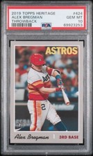2019 Topps Heritage #424 Alex Bregman Throwback Variation PSA 10