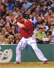 RYAN HANIGAN   BOSTON RED SOX    ACTION SIGNED 8x10