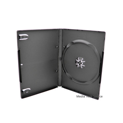 50 Standard 14mm Single CD DVD Black Movie Case Storage Box with Outter Cover