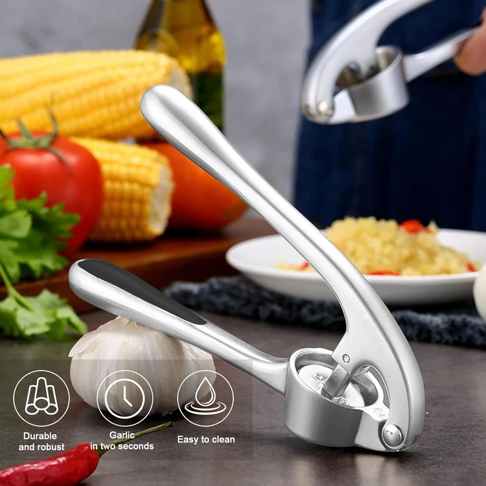Spremiaglio Lavabile in Lavastoviglie, Garlic Press Con Manico Facile Da Spremer - Immagine 3 di 4
