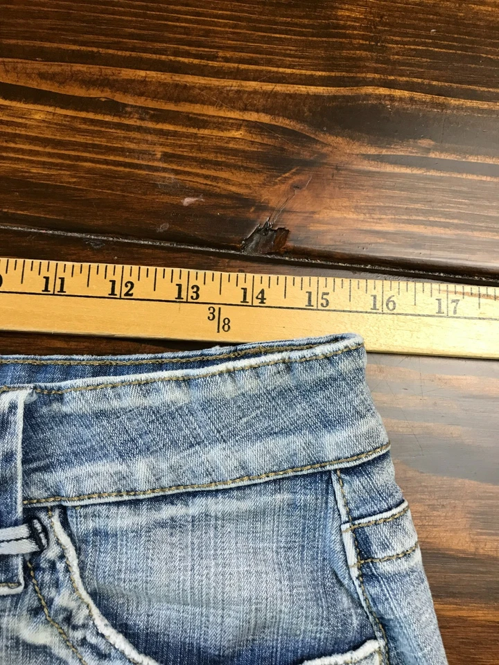 Falda HIDRÁULICA Para Mujer Talla 11/12 Azul Denim Contraste Puntada Arrugas Blanqueador Foto 3 de 4