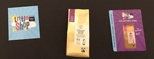 M & S LITTLE SHOP MINI COLLECTABLE PERUVIAN COFFEE BEANS. CARD / LEAFLET / BAG