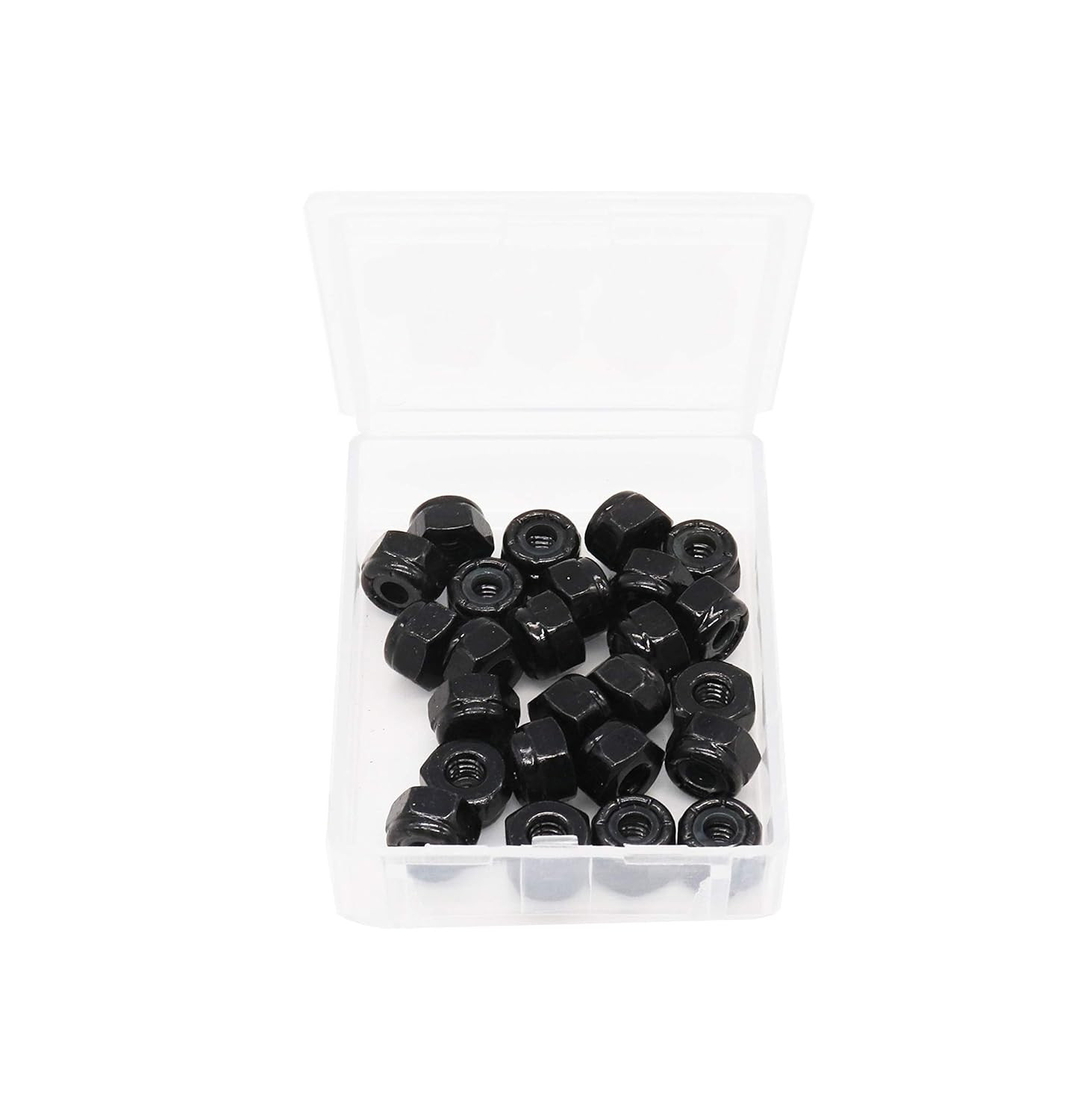 100pcs M3-0.5mm Pitch Black Nylock Nuts Nylon Insert Self Locking Nuts for RC