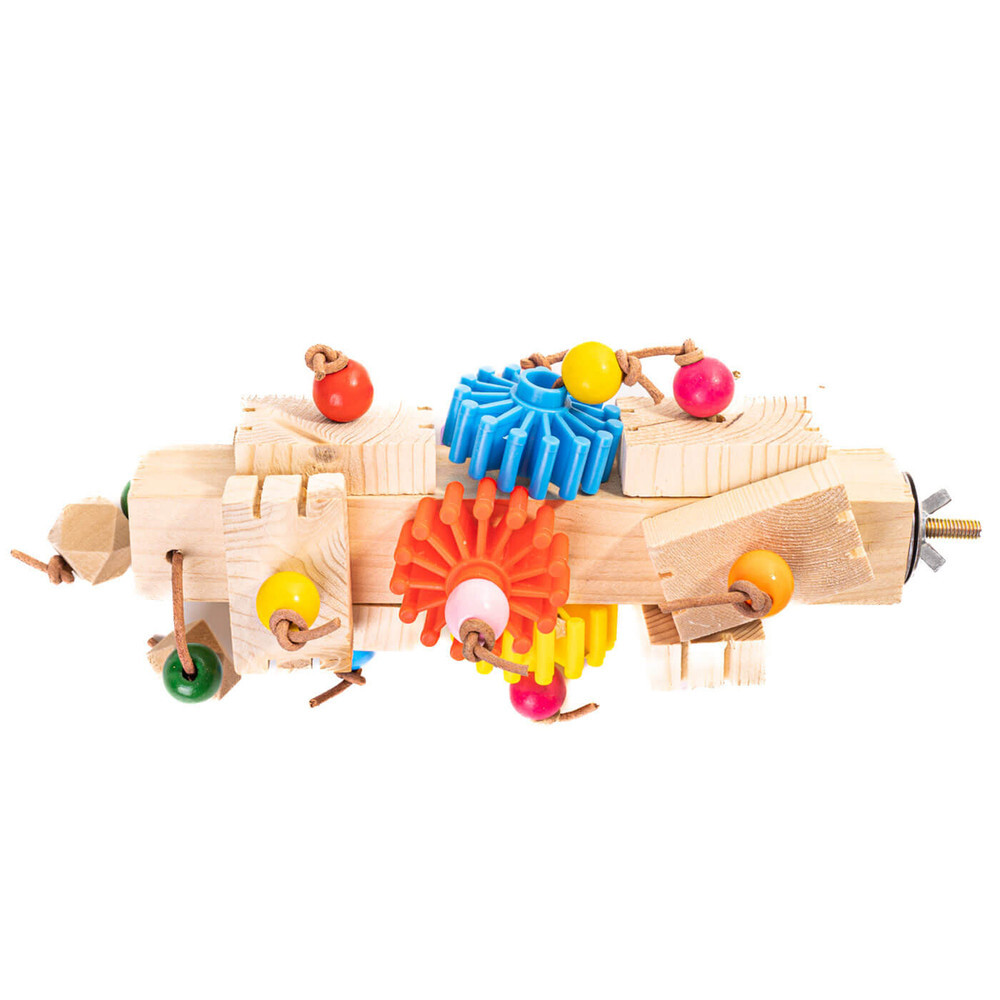 Spinning Fun Foraging Parrot Perch for Pet Birds - Large