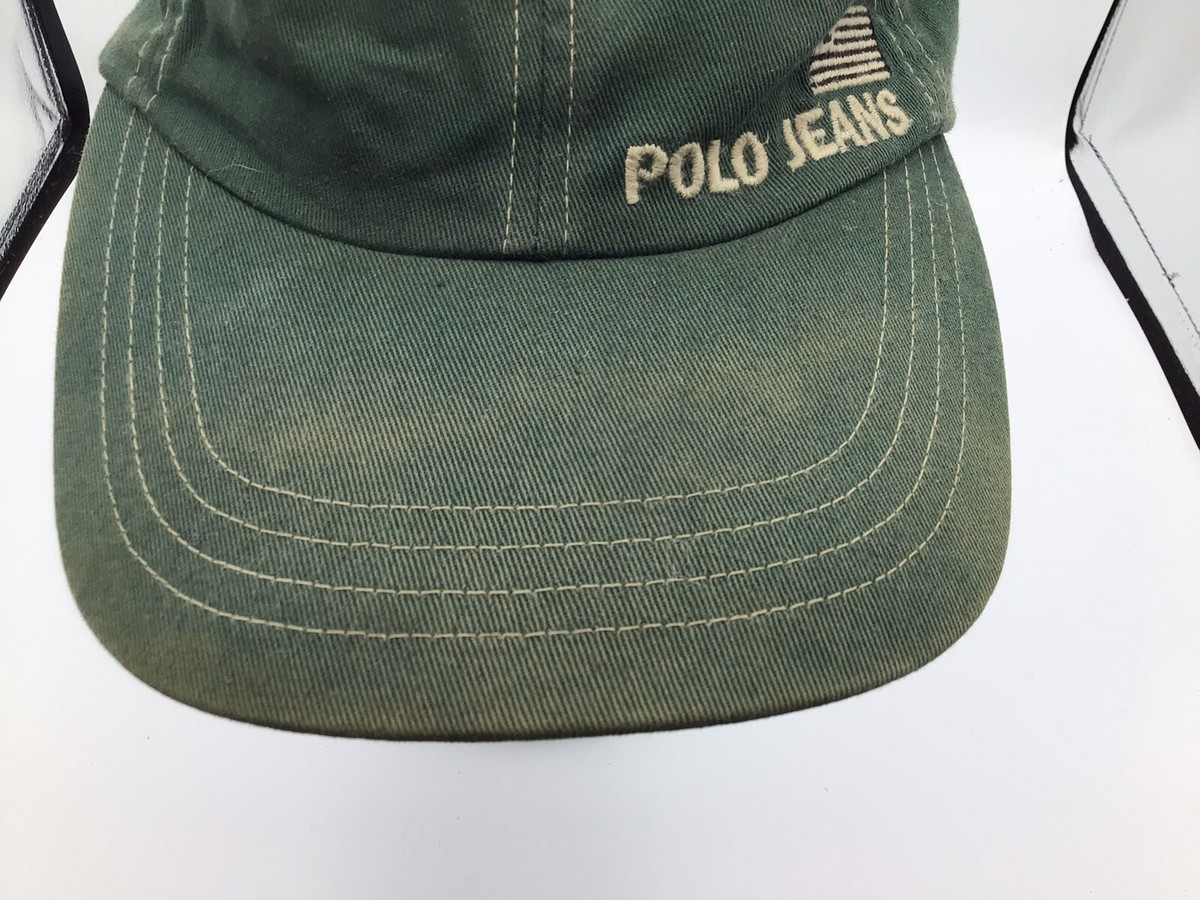 Vintage Polo Jeans Company baseball Hat cap Ralph Lauren￼ Leather