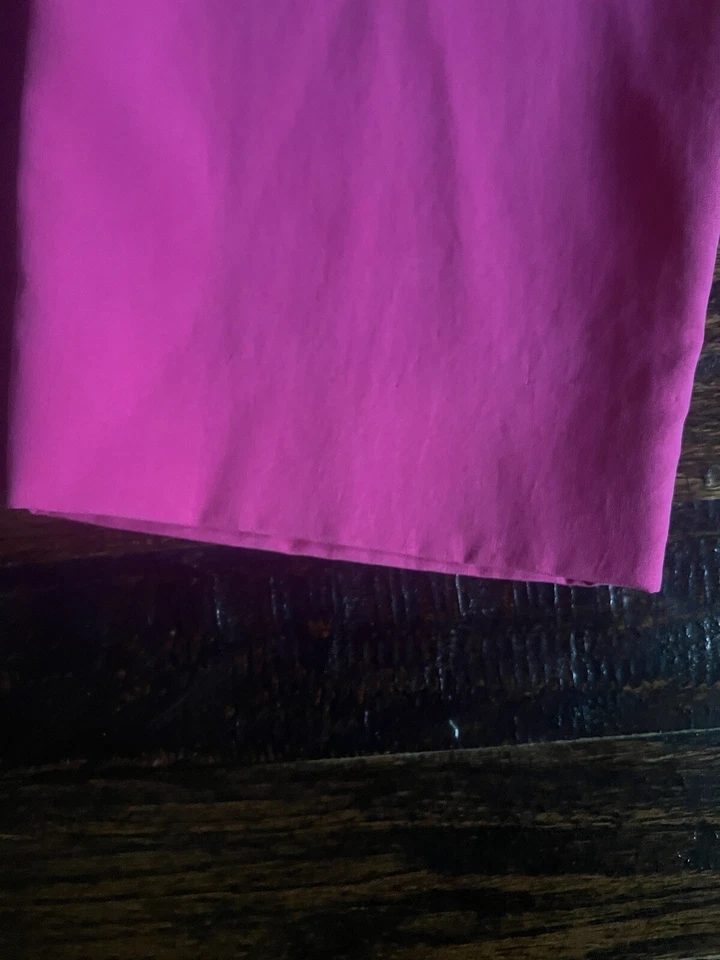 Vtg Saks Fifth Ave silk sz P Barbie Pink pull on Pant Pockets Y2K Barbiecore - Image 2 of 4