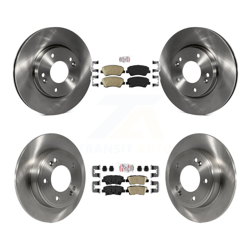 Ceramic Brake Rotor Kit Front & Rear for Hyundai Elantra GT Kia Forte Veloster