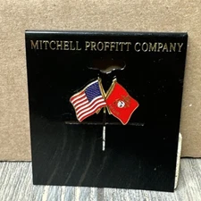 Mitchell Proffitt Company USA USMC Flags Costume Jewelry Pin