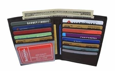 Men's Leather Bifold Wallet Slim Hipster Cowhide Credit Card/ID and Inserts New