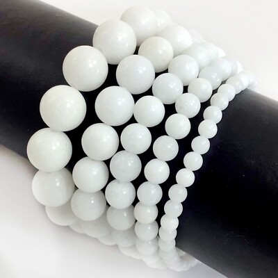 Handmade Beaded Bracelet Round Gemstone Elastic 7.5'' Healing Balance 4 6 8 10 12