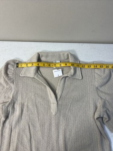 Cato Womens Short Sleeve Sweater Lightweight Collared Vneck Beige NWT Small - Picture 5 of 8
