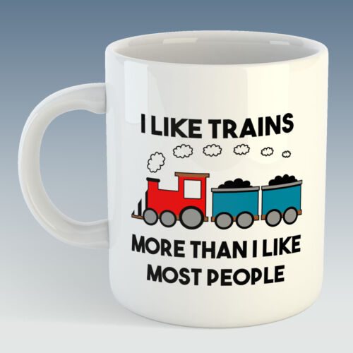 Lubię pociągi bardziej niż większość ludzi - zabawkowy pociąg parowy humor kubek - Zdjęcie 1 z 3