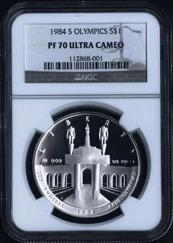 1984 S Olympics Silver Dollar Coin $1 NGC PF 70 ULTRA CAMEO PERFECT RARE
