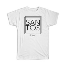 Gift T-Shirt : SANTOS Sao Paulo Square Modern Minimalist Font