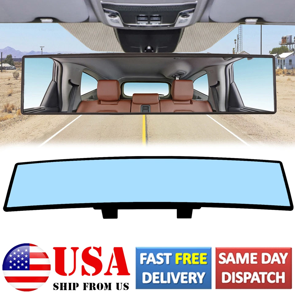 Large Wide 10.6'' Anti Glare Car Rear View Mirror Back Seat Blindspot Mirror - Image 2 of 4