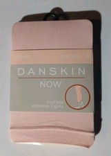 Danskin Now Footless Shimmer Tights Pink Sz 7-10