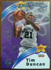 TIM DUNCAN, 1997-98 FLEER ULTRA STAR POWER ROOKIE CARD #18 SP, SPURS. rookie card picture