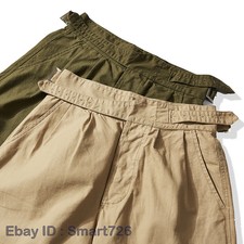 Men's Cotton British Gurkha Pants Retro Shorts Short Pants Casual Retro Loose