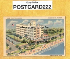 FL Miami Beach 1955 vintage postcard the CLEVELANDER OCEAN & 1OTH 11TH STREETS