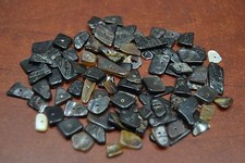 100 PCS BLACK MOTHER OF PEARL SHELL CHARM CHIPS BEADS T-425