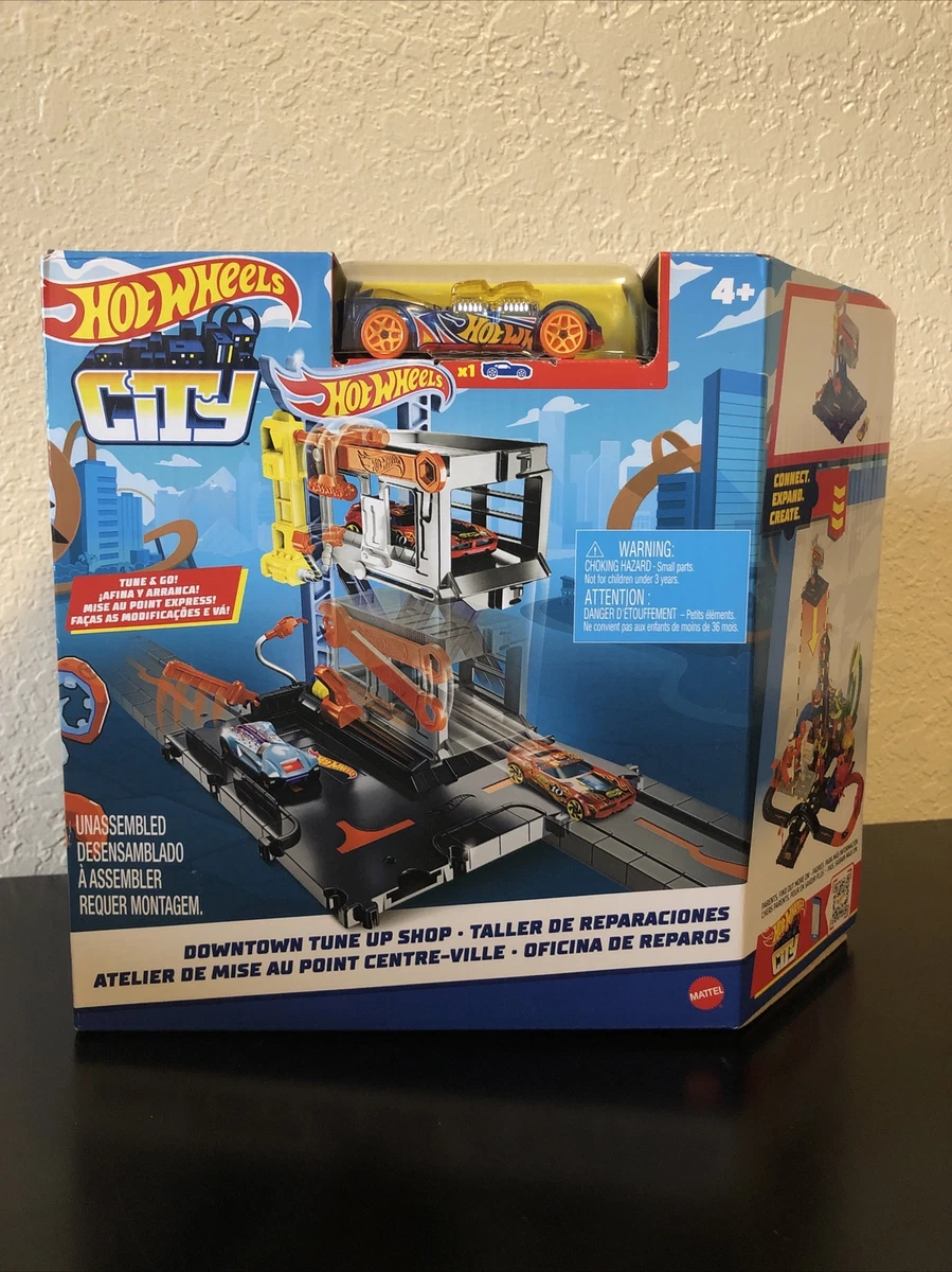  Hot Wheels City Toy Car Track Set Downtown Car Park