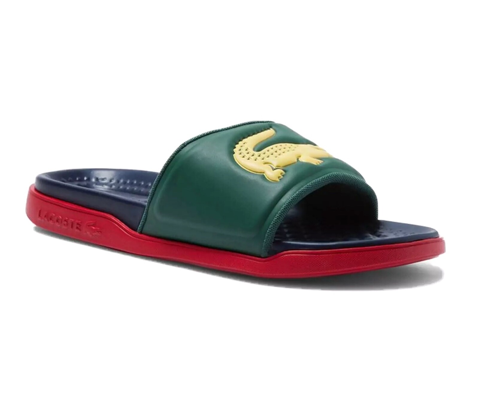 Lacoste Men Croco Dualiste 1122 2 Slide Sandals Blue 8