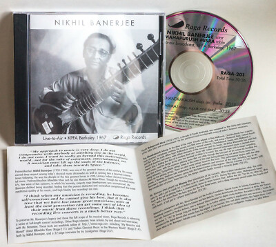 Nikhil Banerjee: Ragas Chandrakaush & Khamaj, Berkeley, CA 1967. Indian Sitar.