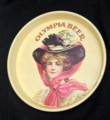 VINTAGE BEER TRAY OLYMPIA BEER ADVERTISING SERVING TRAY 13'' COLLECTIBLE MEMORABI