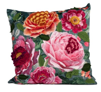 Formano Dekokissen bestickt Blumen 637864 Polyester