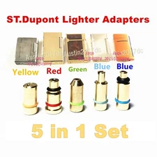 Dupont Lighter Gas Refill Adapters 5 in 1 set Yellow/Red/Green/blue Cap