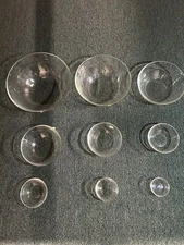 Vintage DURALEX France Glass Graduated Nesting Mixing Measuring Bowls Set of 9