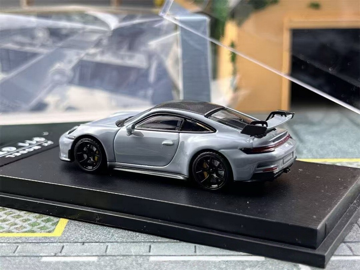JY Model 1/64 Scale Porsche 911 GT3 Grey Diecast Car Model Toy