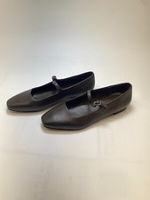 Vince Womens Brody Mary Jane Truffle Brown Square Toe Flat Sz 7.5