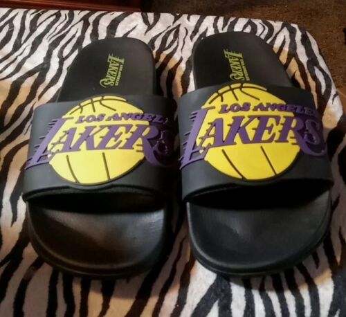 Los Angeles Lakers  Slips Slides Womens Size 6 🏀 NICE 🏀 - Picture 1 of 10