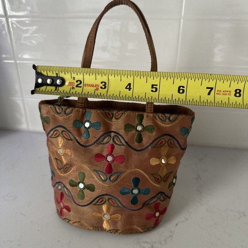 Cartera vintage bordada asa superior boda graduación jardín fiesta - Imagen 13 de 13