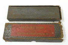 VINTAGE 30'S BEHR-MANNING CO. "NORTON JB-8" CRYSTOLON "OILSTONE" W/ORIGINAL BOX