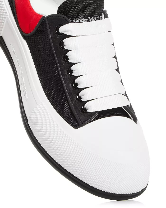 Alexander McQUEEN Z4745 Mens Black/Red Low Top Sneakers Size EU 42