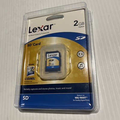 Lexar 2 GB SD Memory Card For Media/Music New In Sealed Package