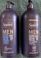 Lot Of 2 Suave Men 2 in 1 Classic Anti-Dandruff Shampoo+Conditioner 40oz Bottles 0.67 per fl oz