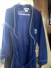 Vintage Pierre Cardin Mens Bath Robe Belted Blue